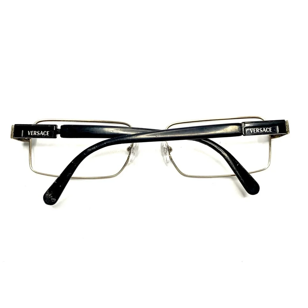 Versace Black Silver Ombre Metal Rectangular Glasses MOD 54 17 135
